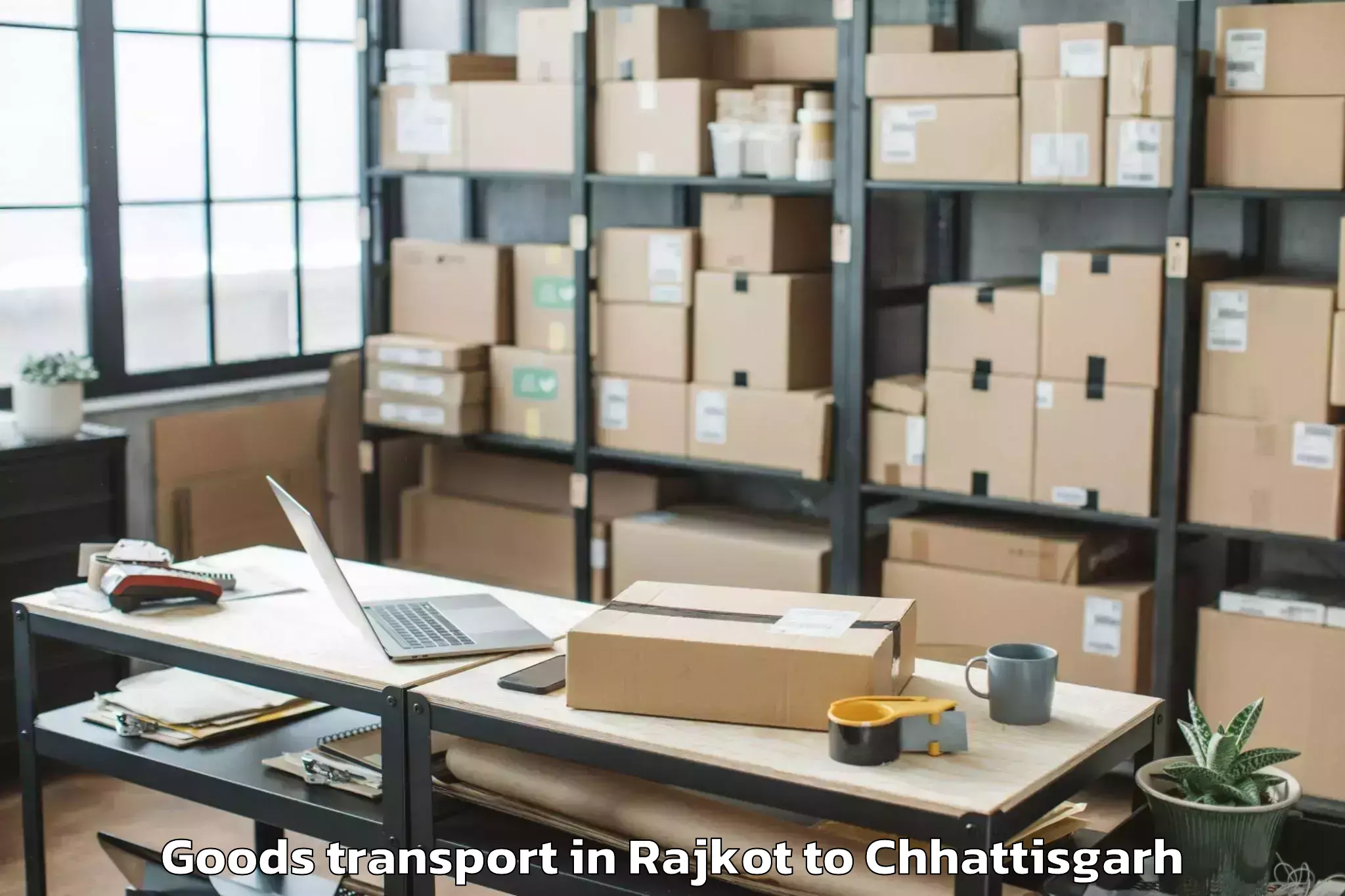 Hassle-Free Rajkot to Gunderdehi Goods Transport